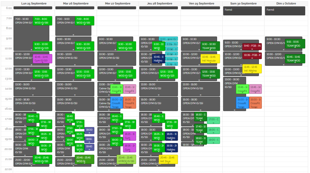 planning crossfit senart